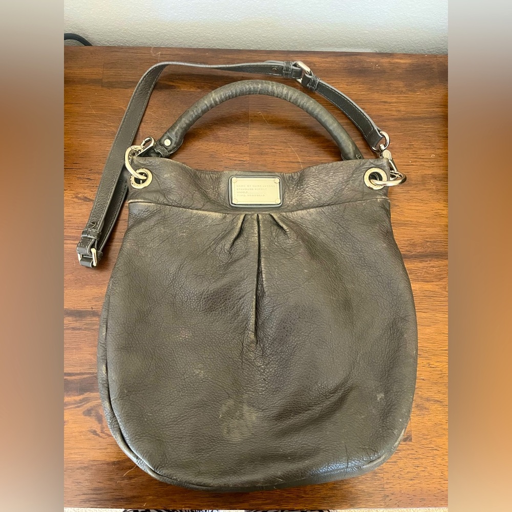 Marc By Marc Jacobs Classic Q Hiller Hobo Dark Gray Shoulder Bag